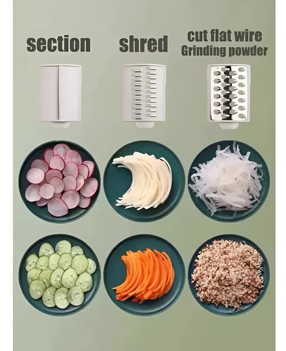 Procesador de Alimentos Manual 3 en 1 | Corta y Ralla Fácilmente